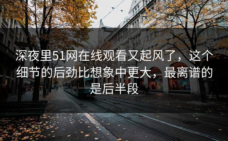 深夜里51网在线观看又起风了，这个细节的后劲比想象中更大，最离谱的是后半段